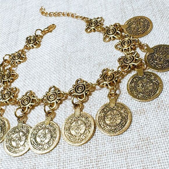 Boho coin anklet N534 - Picture 3 of 4